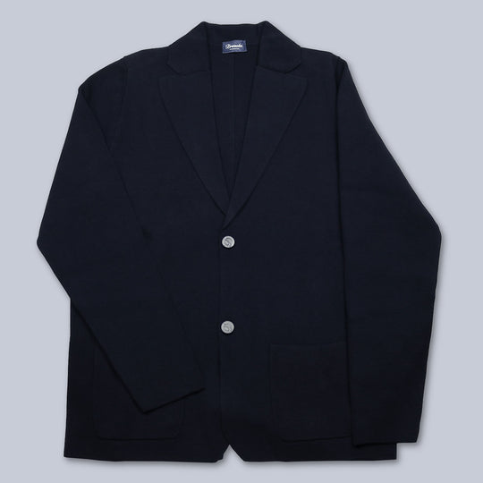 Navy Cotton Cardigan Blazer