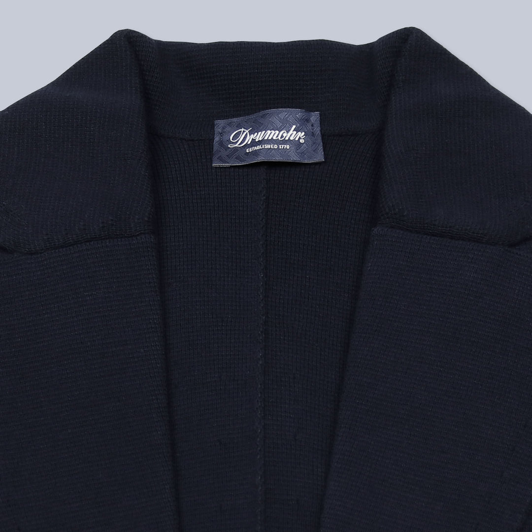 Navy Cotton Cardigan Blazer