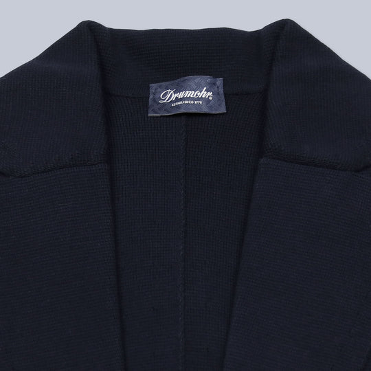 Navy Cotton Cardigan Blazer