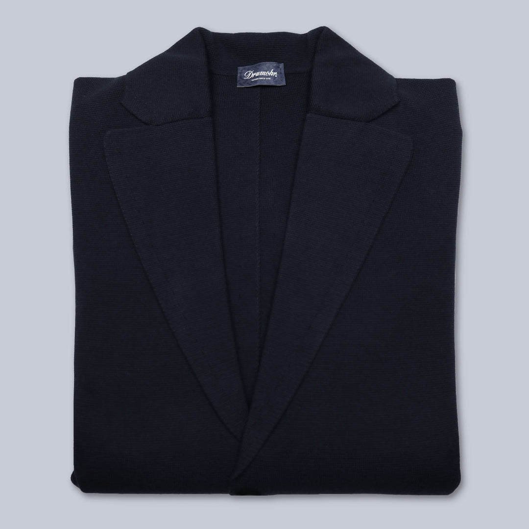 Navy Cotton Cardigan Blazer