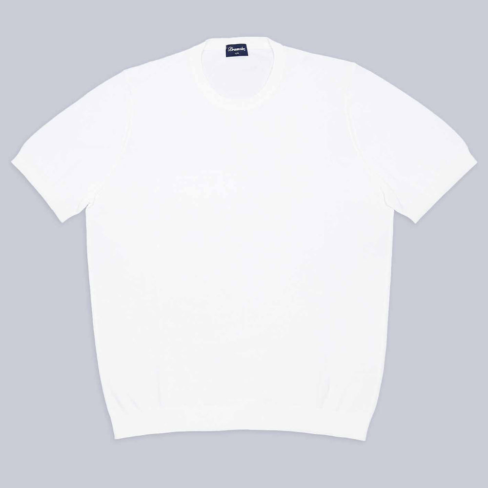 White Short Sleeve Knitted T-shirt
