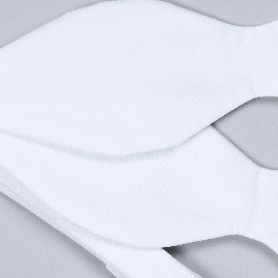 White Cotton Pique Self Bow Tie