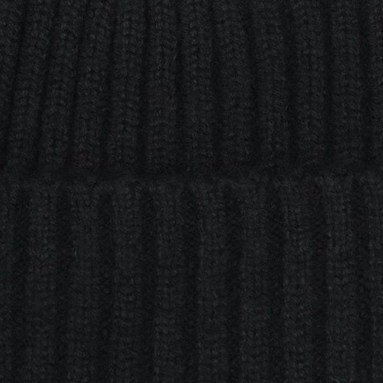 Black Ribbed Cashmere Beanie