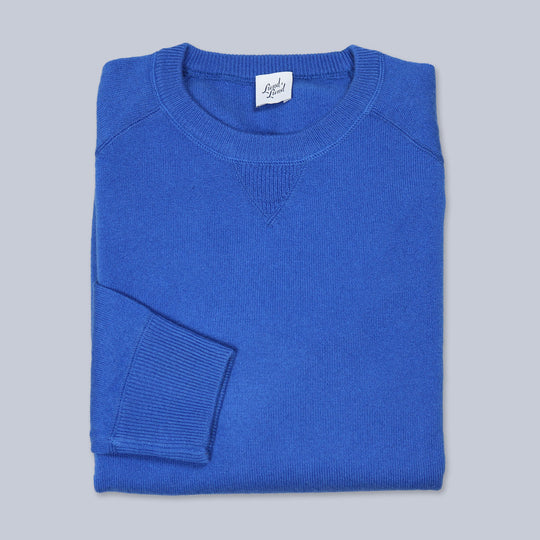 Blue Raglan Cashmere Sweatshirt
