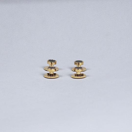 Gold Plated Onyx Shirt Studs
