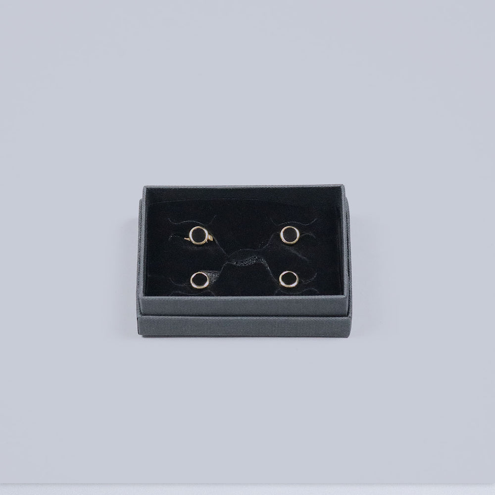 Gold Plated Onyx Shirt Studs