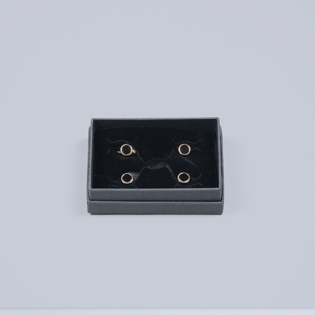 Gold Plated Onyx Shirt Studs
