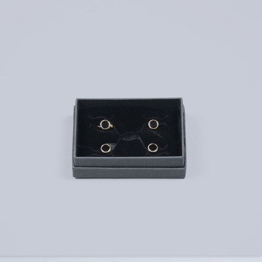 Gold Plated Onyx Shirt Studs