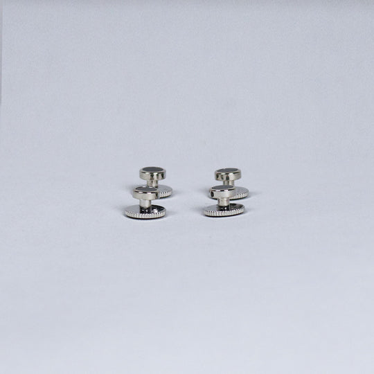 Silver Plated Onyx Shirt Studs