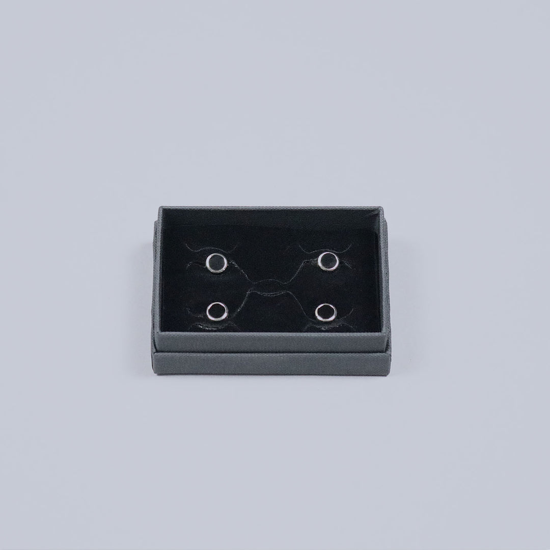 Silver Plated Onyx Shirt Studs