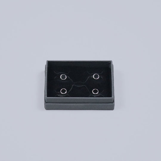 Silver Plated Onyx Shirt Studs