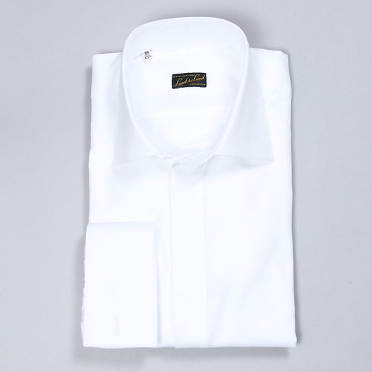 White Double Cuff Tuxedo Shirt
