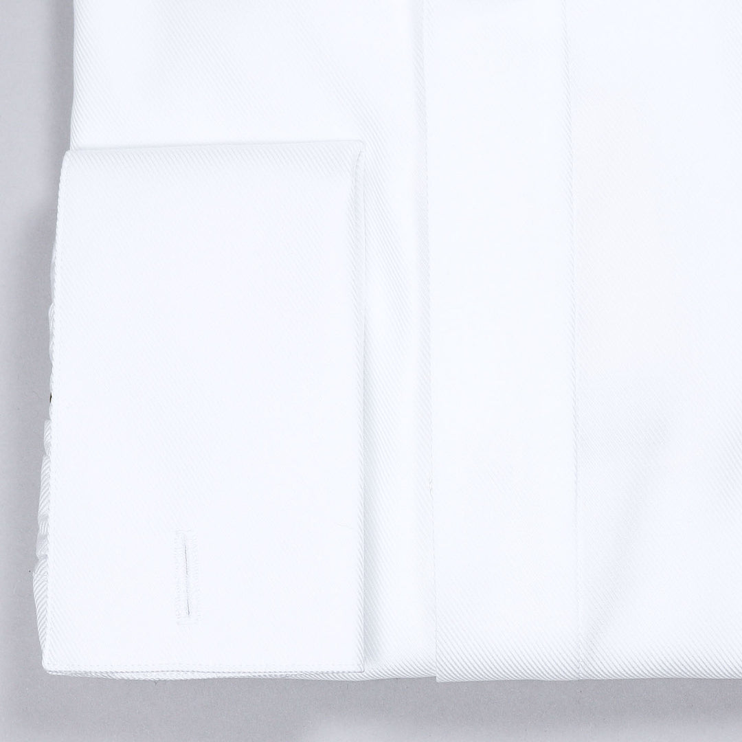 White Double Cuff Tuxedo Shirt