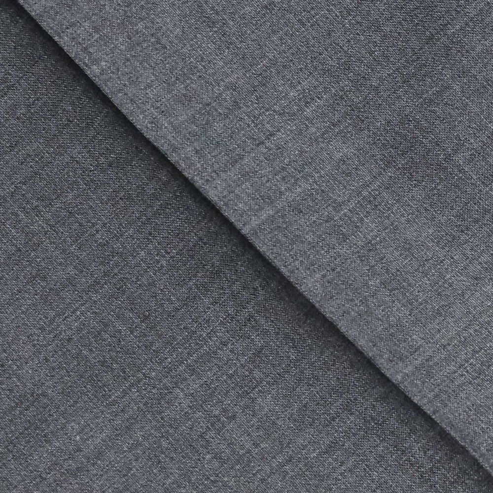 Grey Virgin Wool Slim Fit Trousers