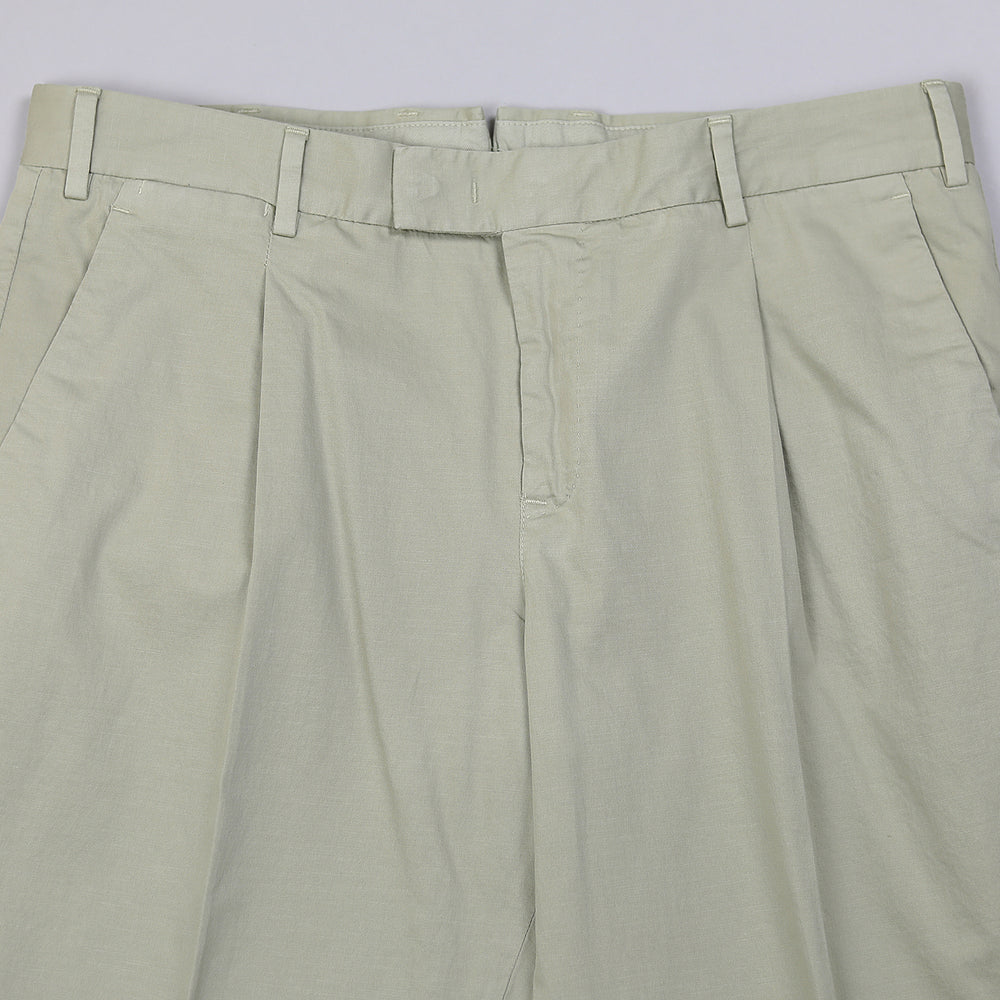 Khaki Cotton Linen Casual Trousers