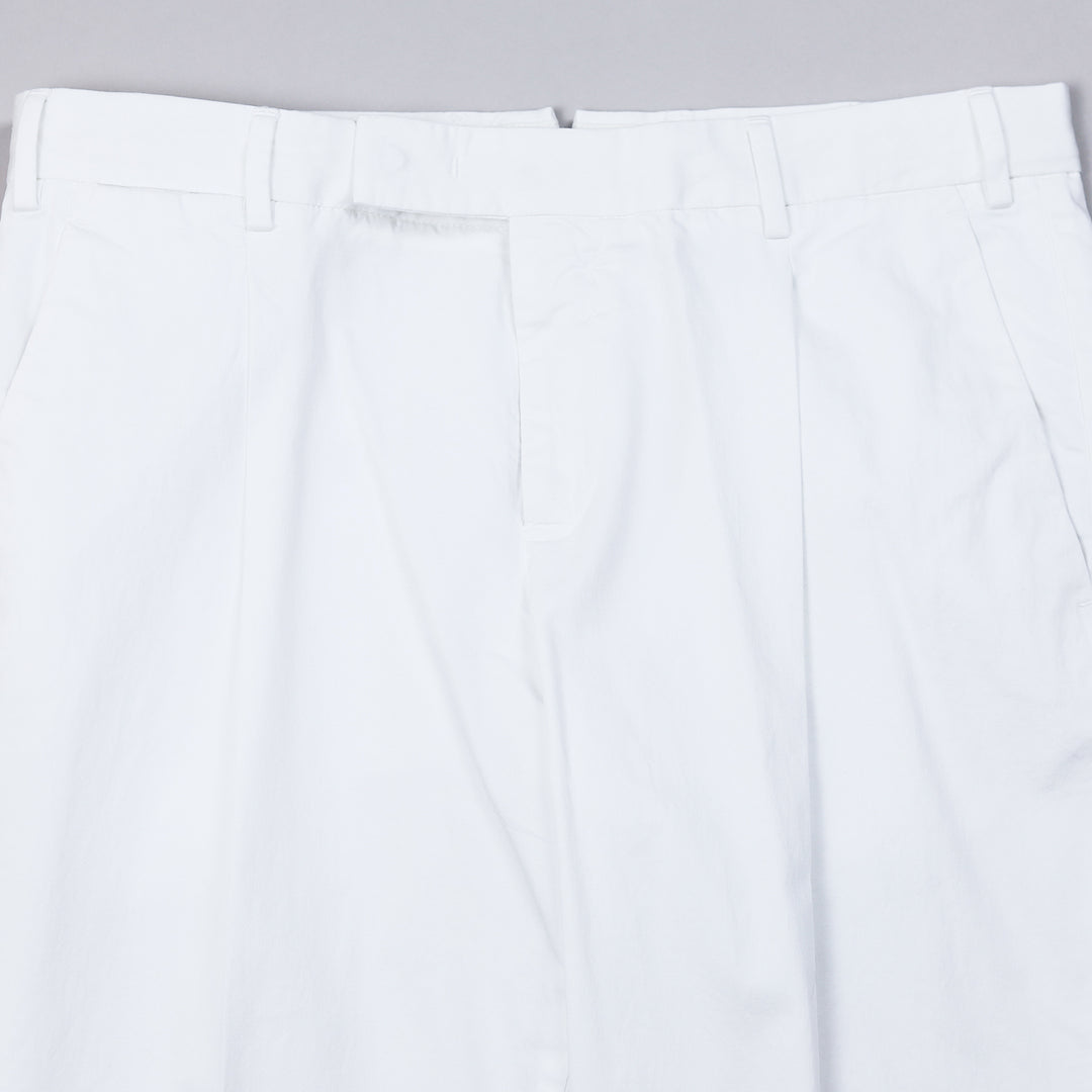 White Cotton Linen Casual Trousers
