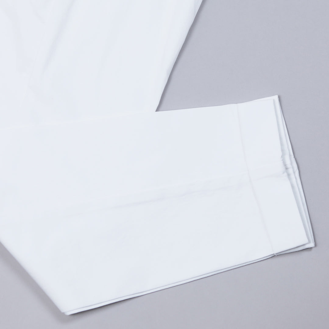 White Cotton Linen Casual Trousers