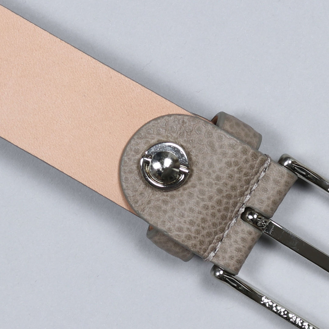 Dark Beige Grain 30mm Leather Belt