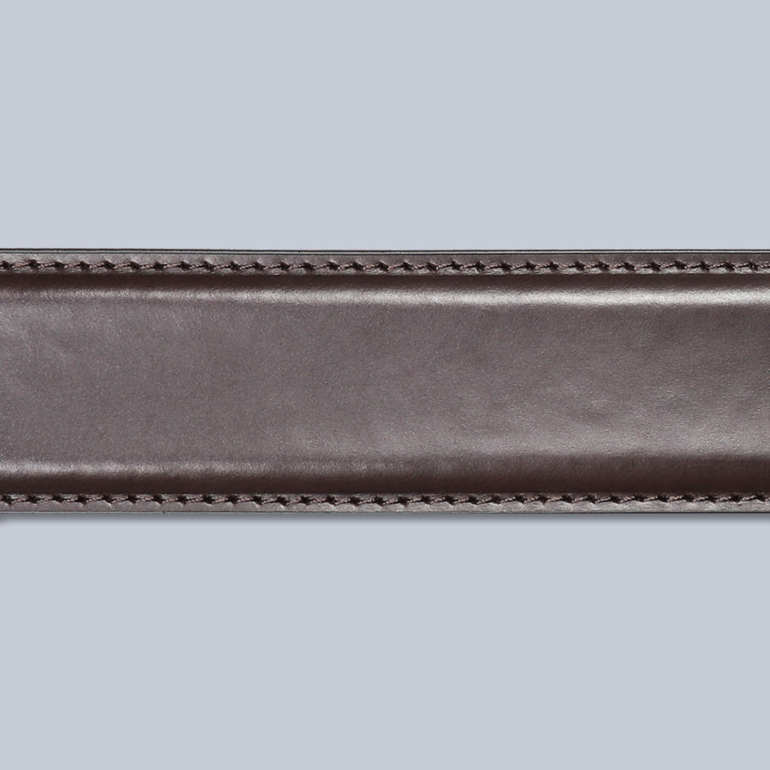 Brown Leather Silver Buckle 35mm Belt