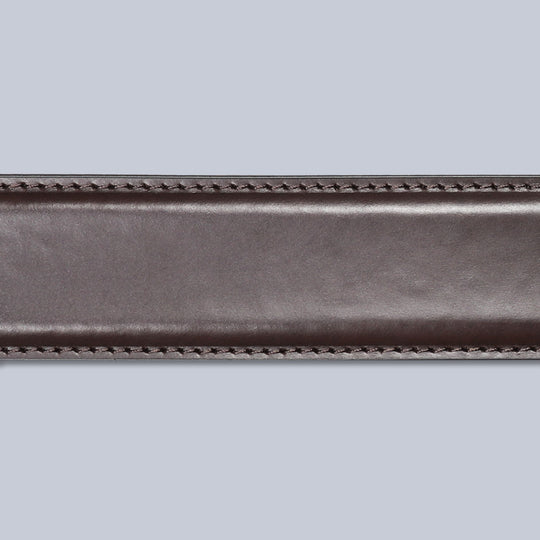 Brown Leather Silver Buckle 35mm Belt