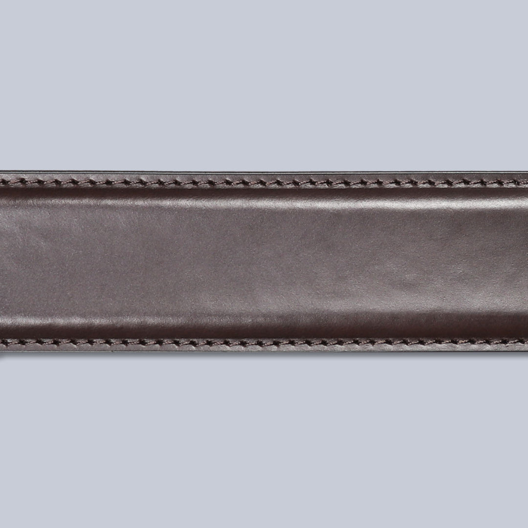 Brown Leather Silver Buckle 35mm Belt
