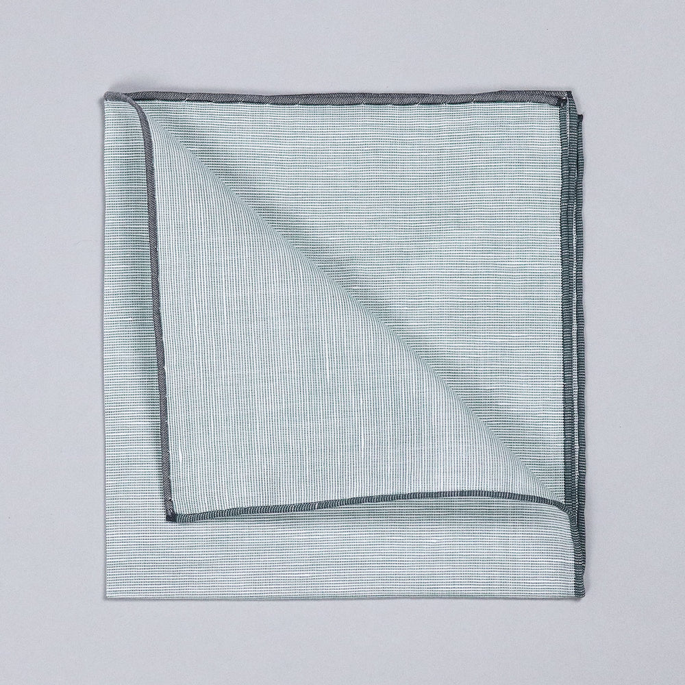 Green Cotton Linen Pocket Square