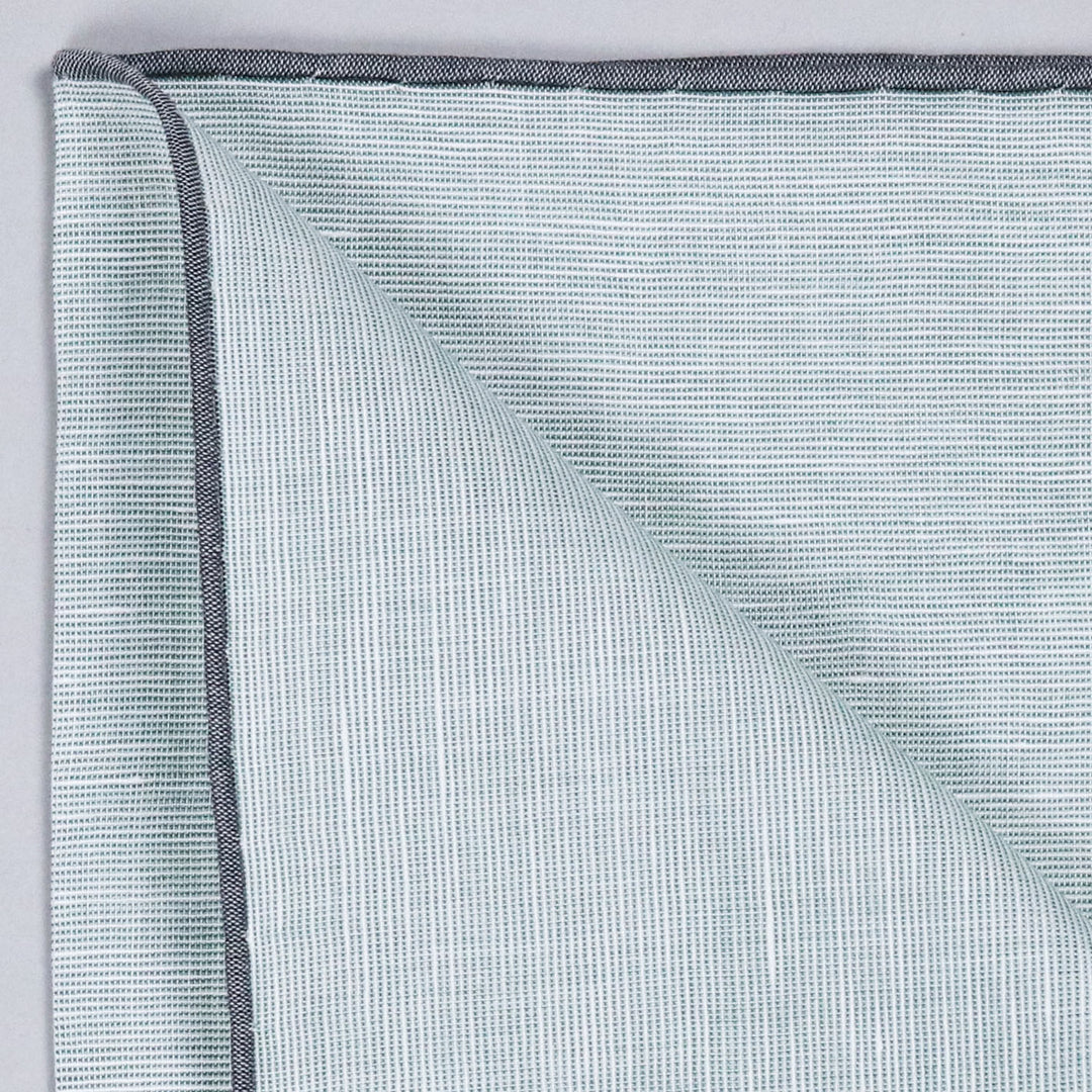 Green Cotton Linen Pocket Square