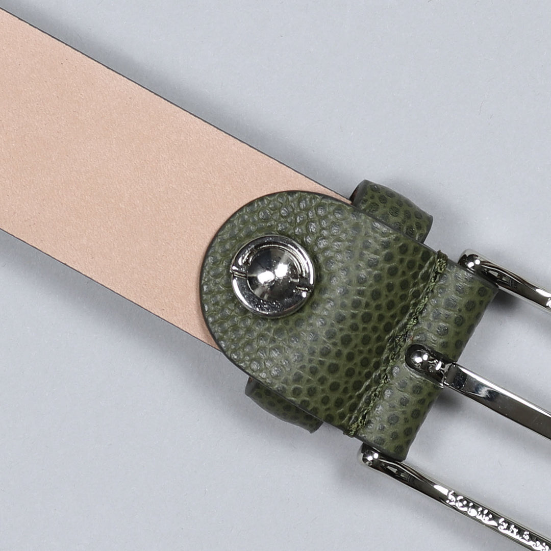 Green Grain 30mm Leather Belt