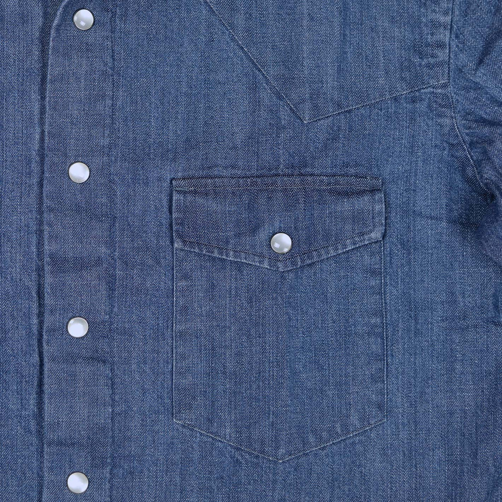 Blue Heavy Denim Western Shirt