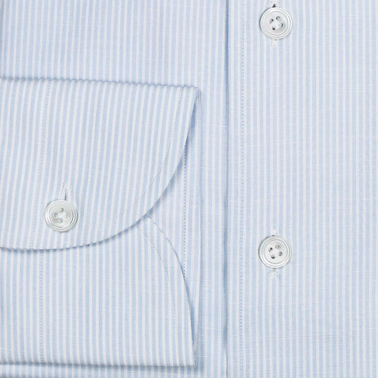 Blue White Striped One-piece collar Shirt
