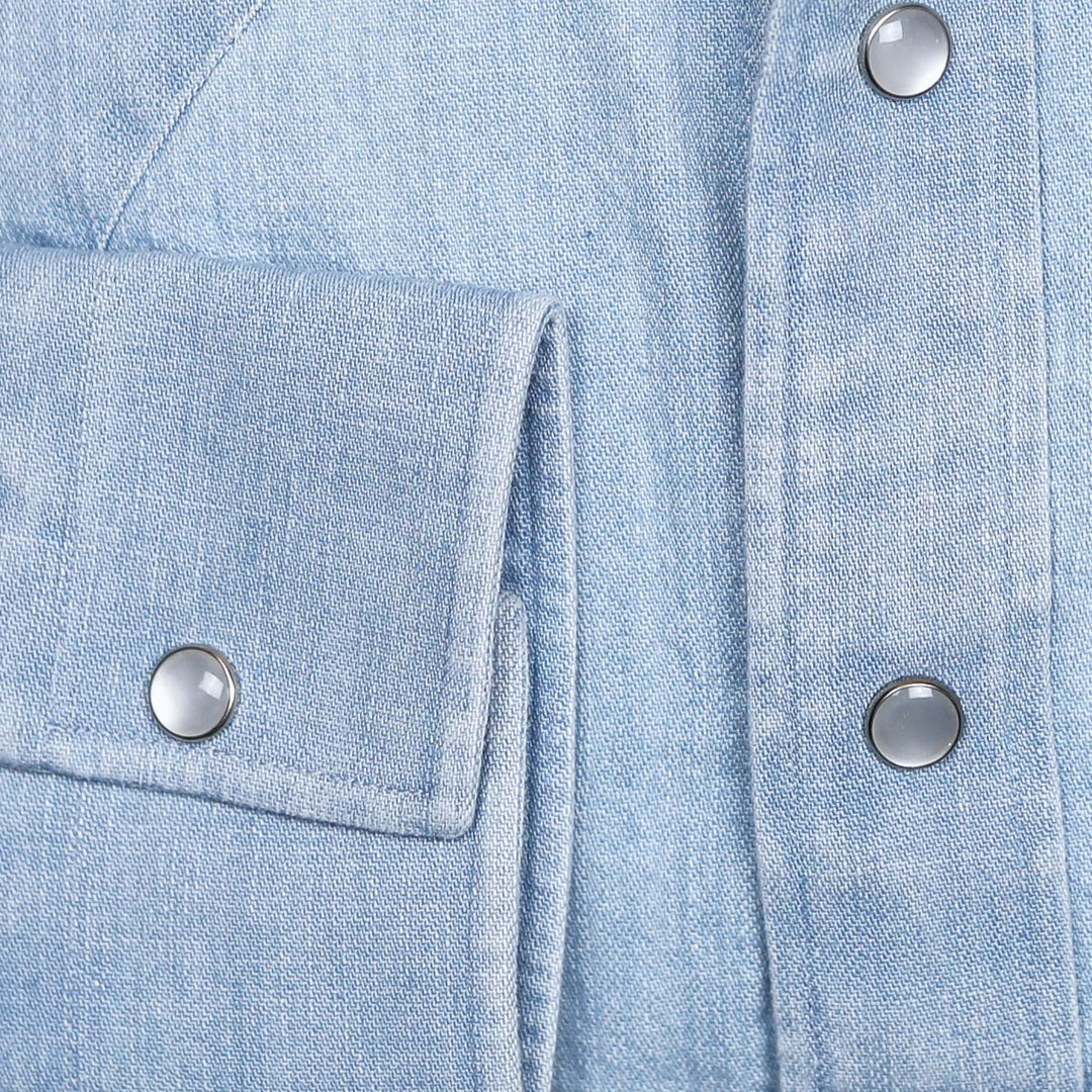 Ice Blue Heavy Denim Western Shirt