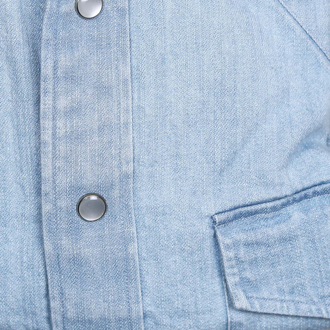 Ice Blue Heavy Denim Western Shirt