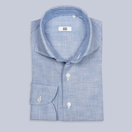 Light Blue Cotton Chambray Cutaway Shirt