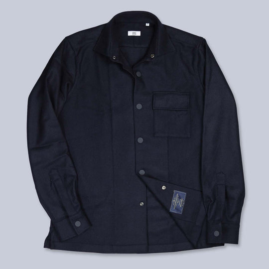 Navy Heavy Wool Short Traveler Jacket