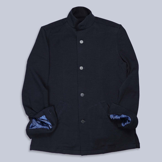 Navy Wool Mandarin Traveller Jacket