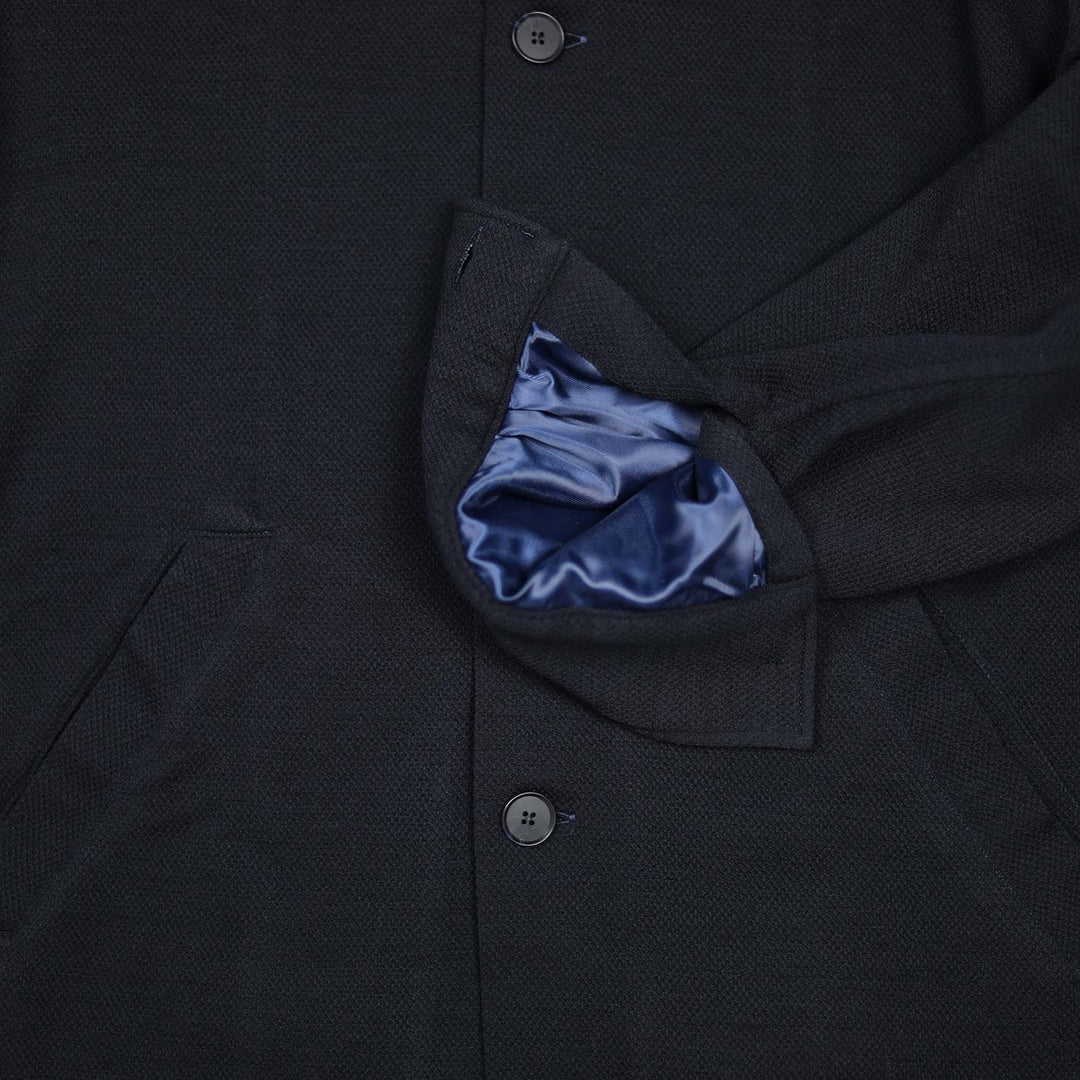 Navy Wool Mandarin Traveller Jacket