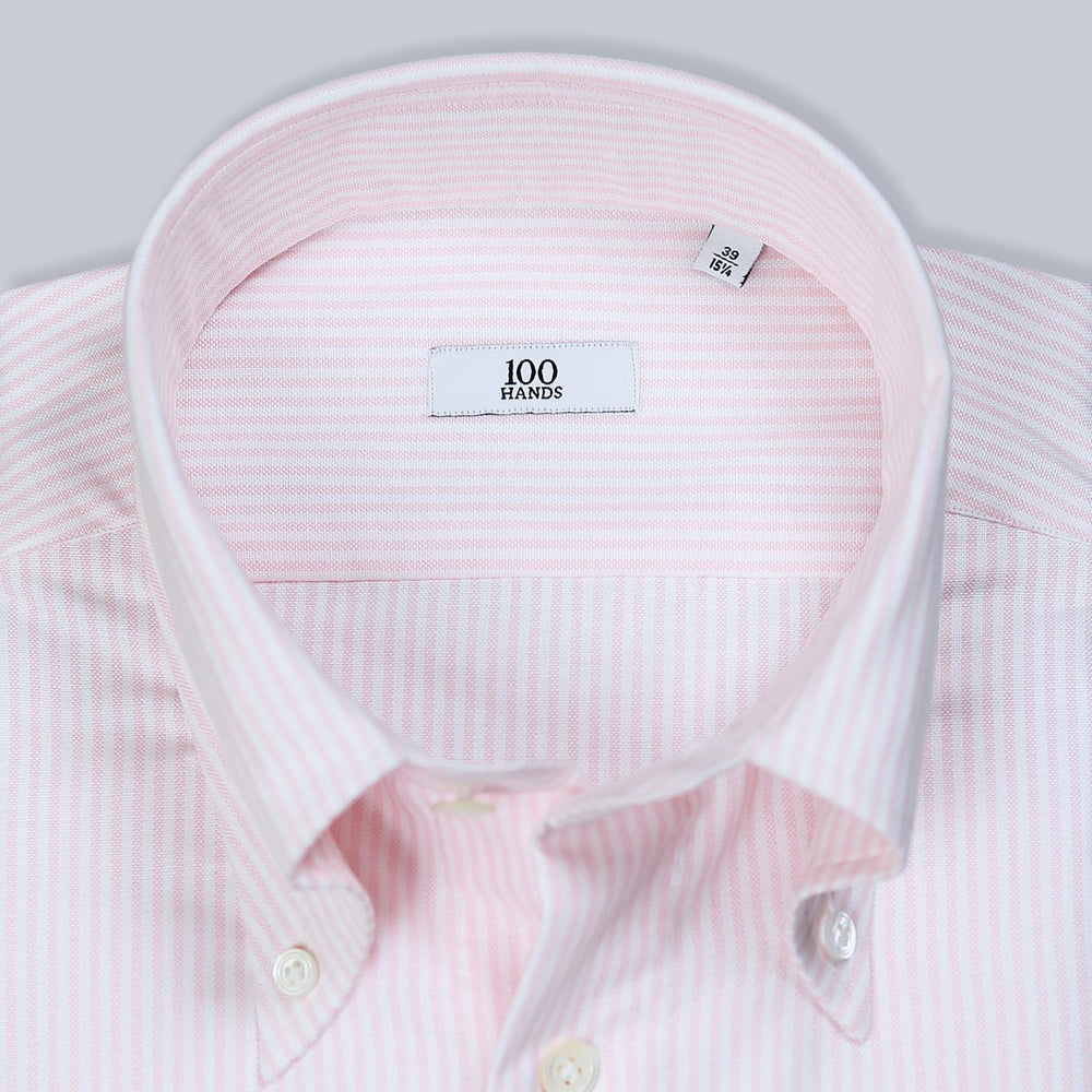 Pink Striped Japanese Oxford Button Down Shirt