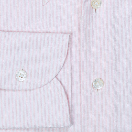 Pink Striped Japanese Oxford Button Down Shirt