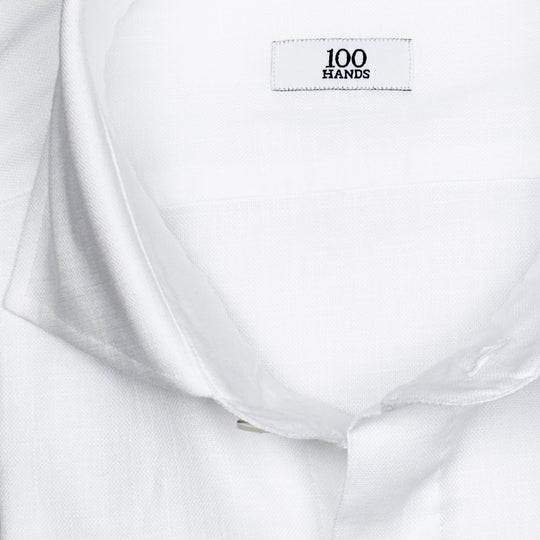 White Cotton Chambray Cutaway Shirt