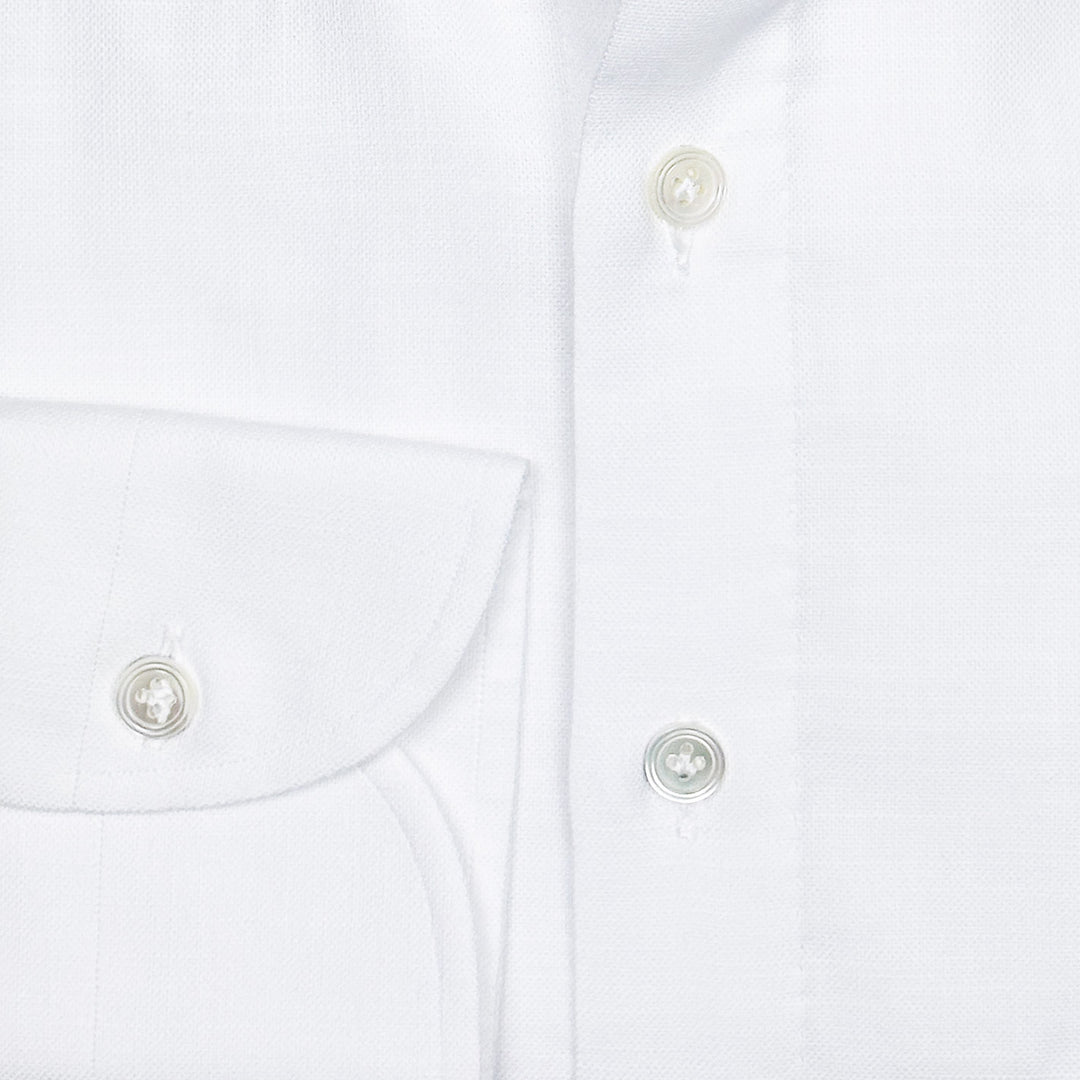 White Cotton Chambray Cutaway Shirt