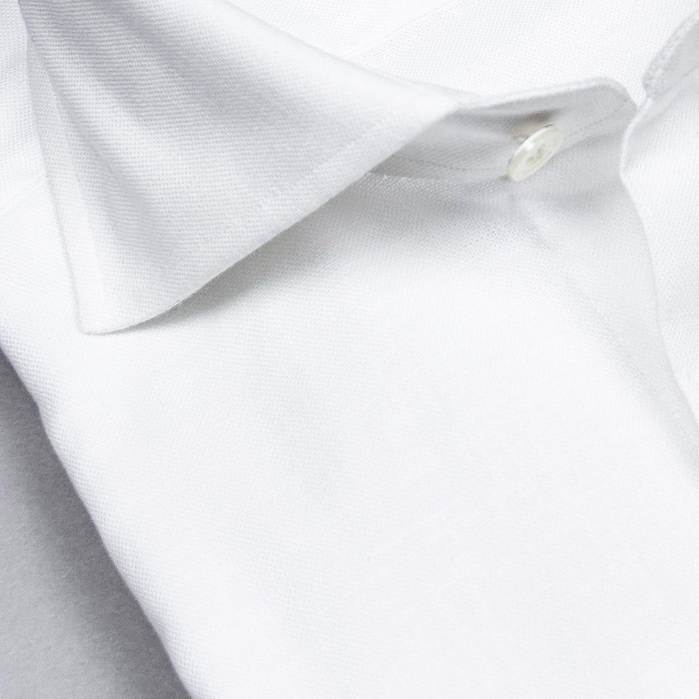 White Cotton Chambray Cutaway Shirt