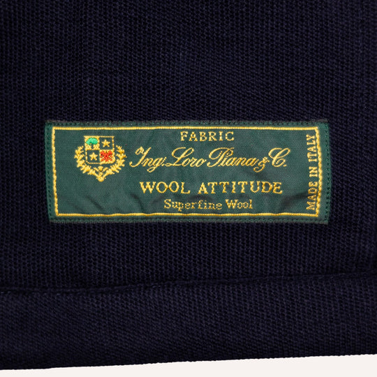 Navy Wool Jersey Mandarin Nehru Jacket