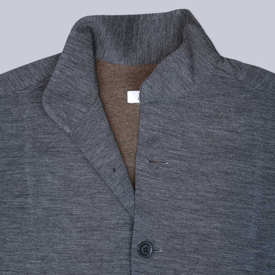 Grey Cotton Wool Mandarin Jacket