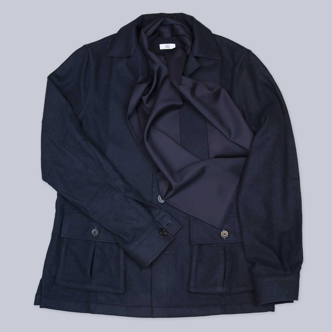 Navy Cashmere Wool Traveller Jacket