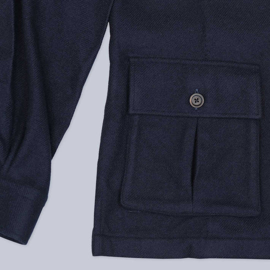 Navy Cashmere Wool Traveller Jacket