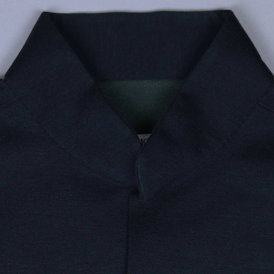 Navy Cotton Wool Mandarin Jacket