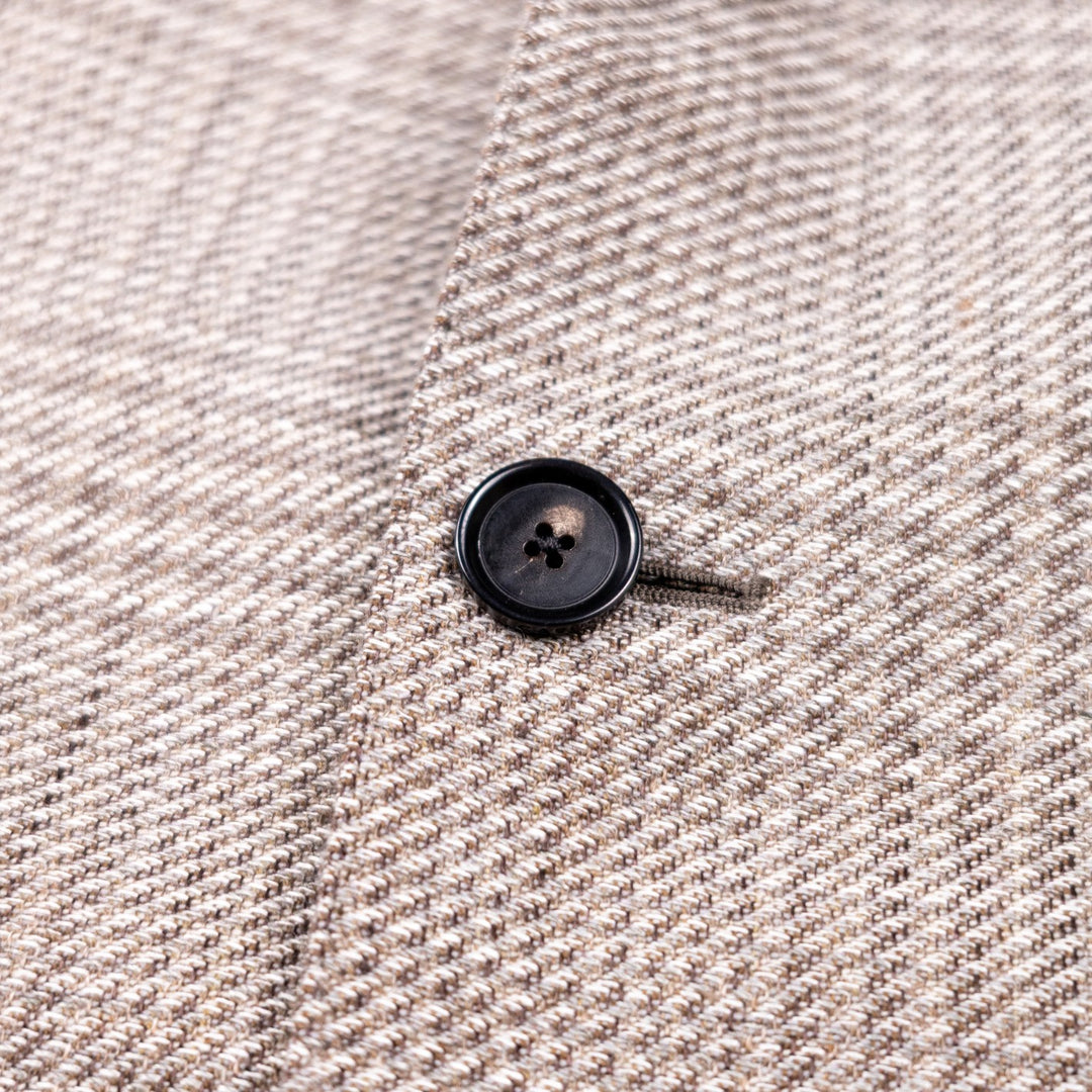 Greige Glencheck Wool Linen Blazer