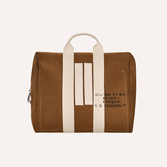 Camel Cotton Canvas Aviatorbag Bag