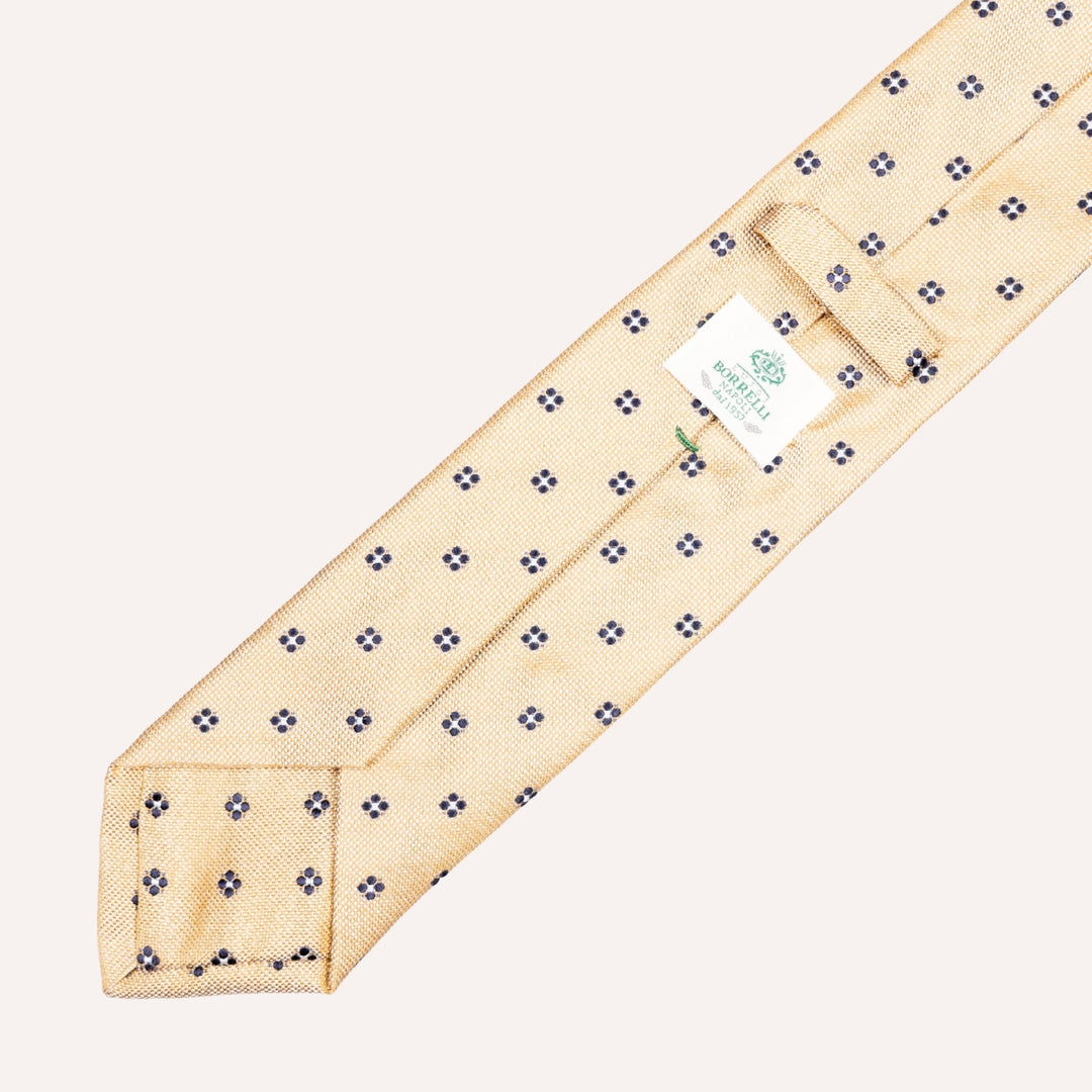 Gold Flower Dot Geometric Pattern Tie