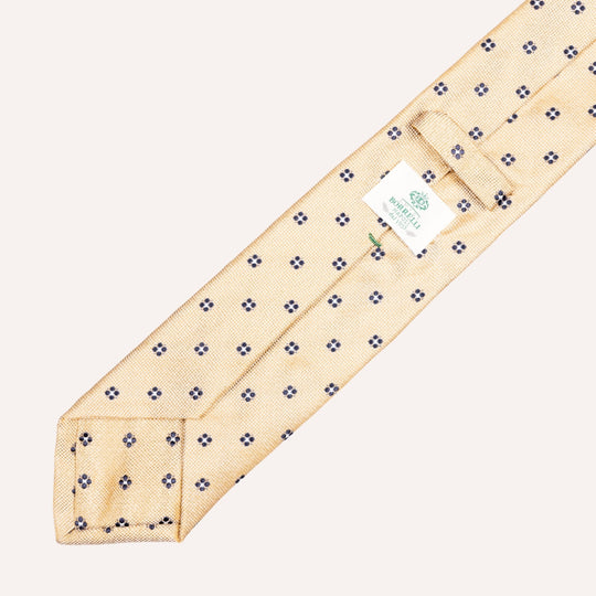 Gold Flower Dot Geometric Pattern Tie